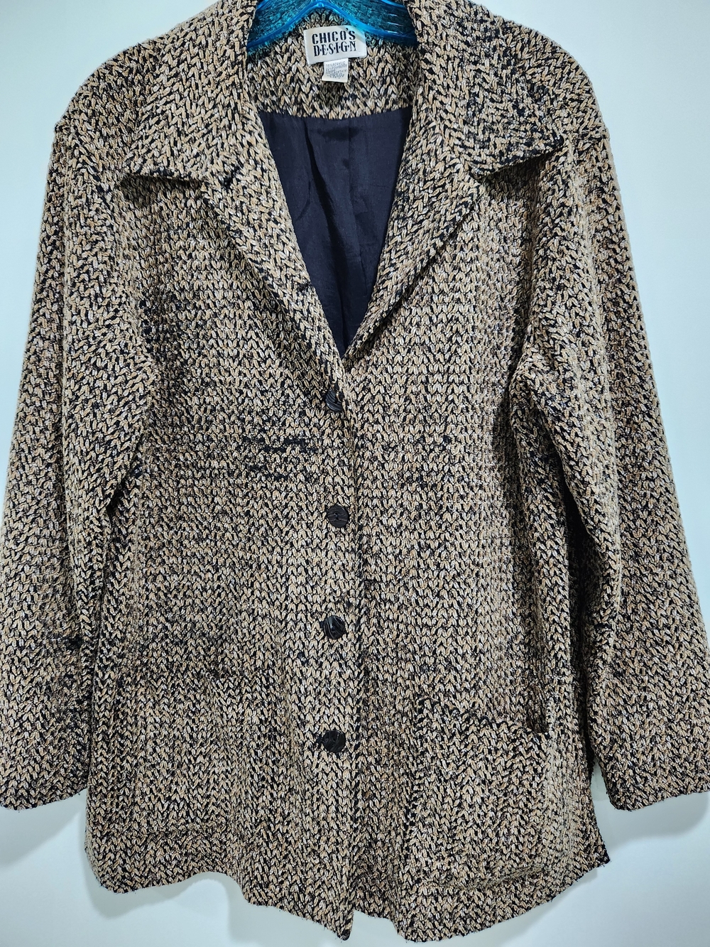 Women's Tan & Black Knit Jacket